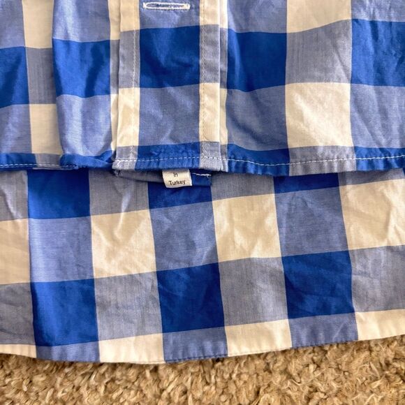 Ledbury Slim Fit Blue and White Button Down Large - Picture 7 of 8